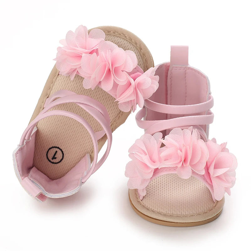 Summer Cool Baby Girl Sandals Fashion Newborn Sandal Idyllic Flower Soft Anti-slip