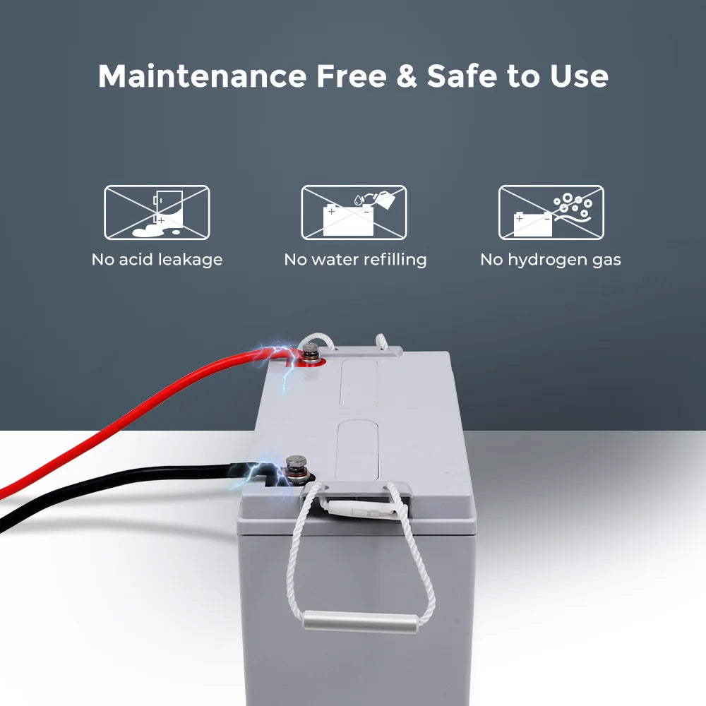 Renogy 12 Volt 100Ah Deep Cycle AGM Battery, 3% Self-Discharge Rate, 1100A Max