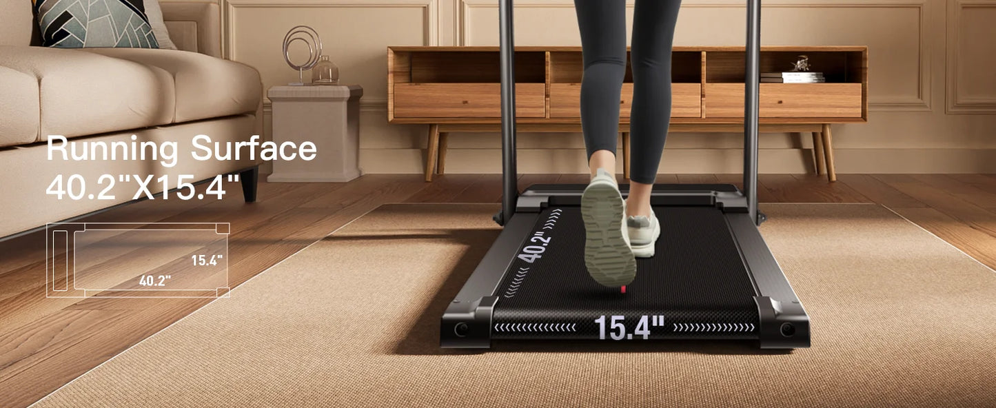 Home Folding Treadmill with Pulse Sensors, 2.5 HP Quiet Brushless, 7.5 MPH, 265 lbs Capacity