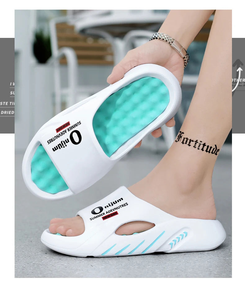 Men Massage Slippers Slides Indoor Outdoor Sandals Beach Casual
