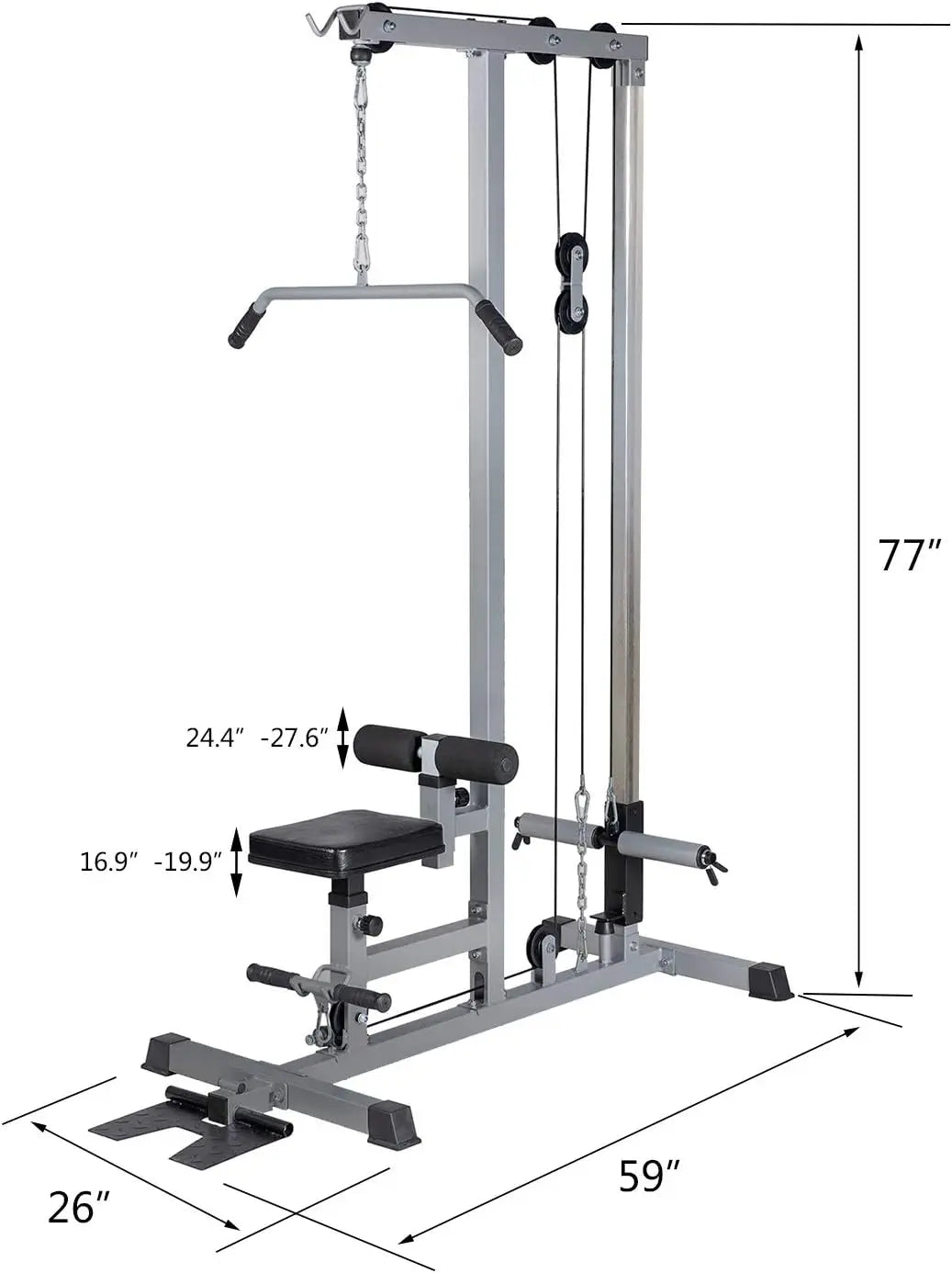 Lat Pull Down Machine Low Row Cable Fitness Exercise Body Workout