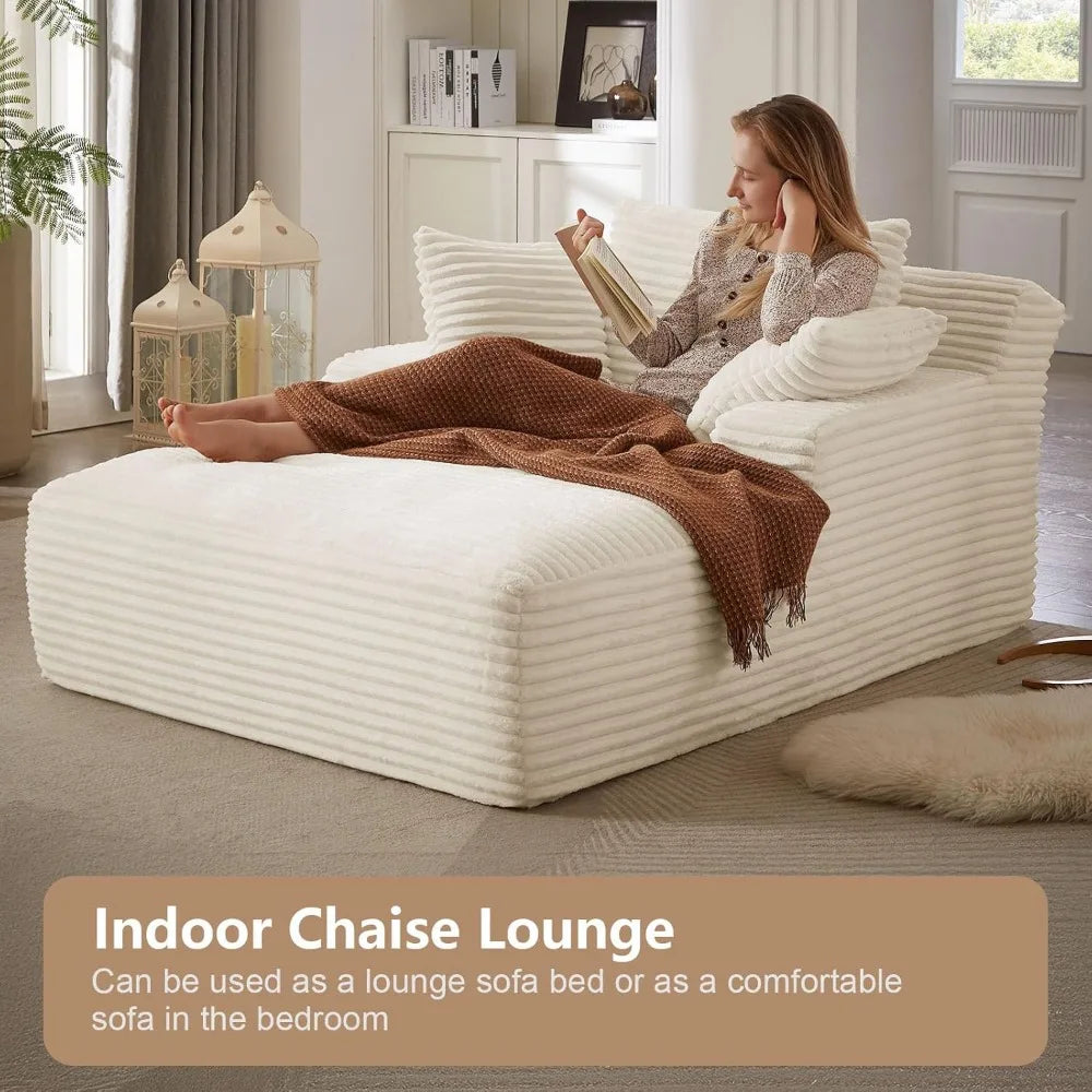 49.2" Oversized Chaise Lounge Chair,Corduroy Fabric Single Sofa Chair