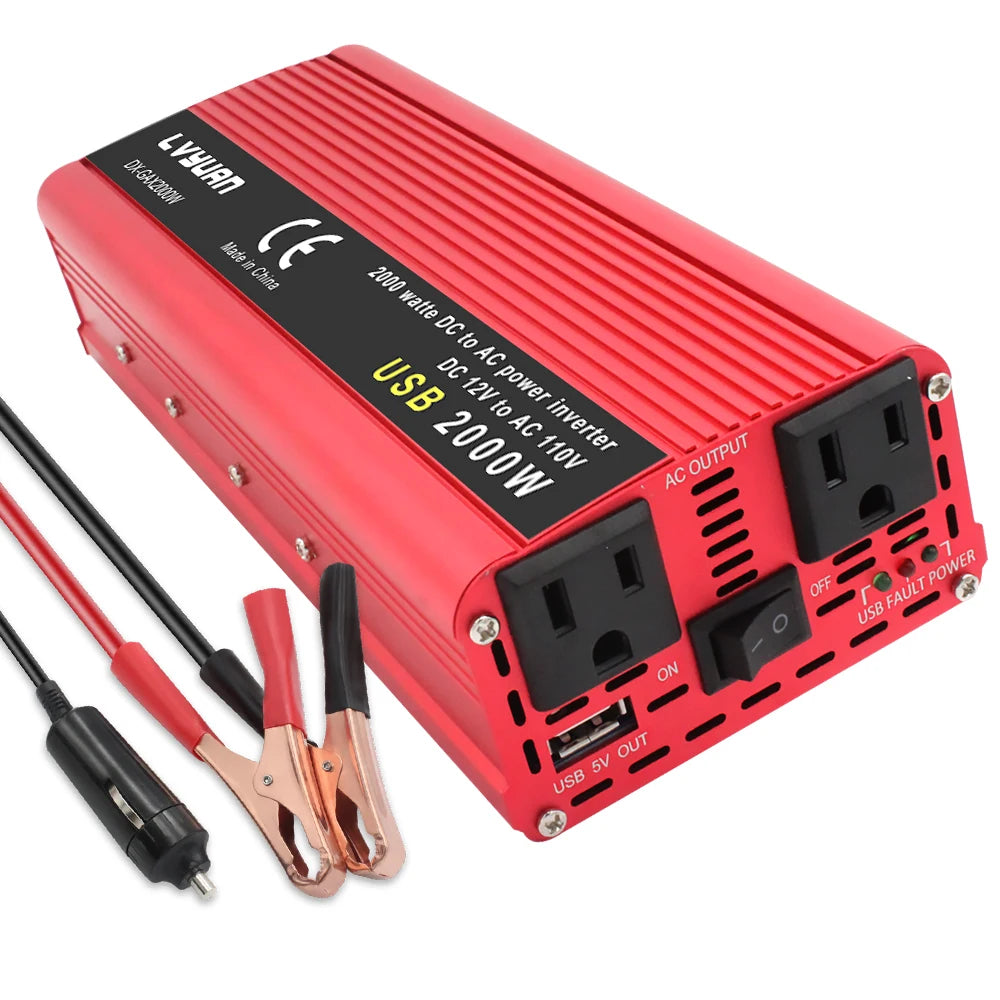 DC12V to AC110V Inverter Power 1500W/2000W/2600W Portable Car Inverter