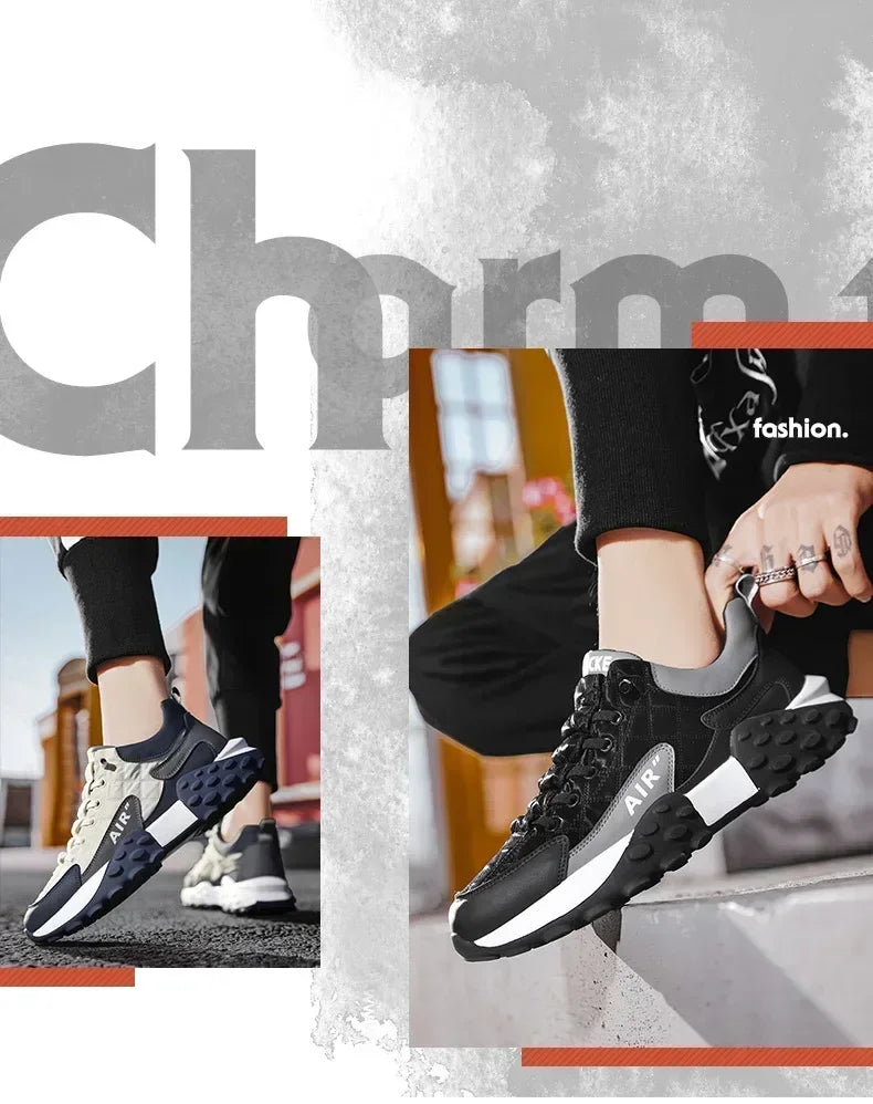 Stylish Men's Vulcanize Shoes for Leisure and Running Casual Sneakers