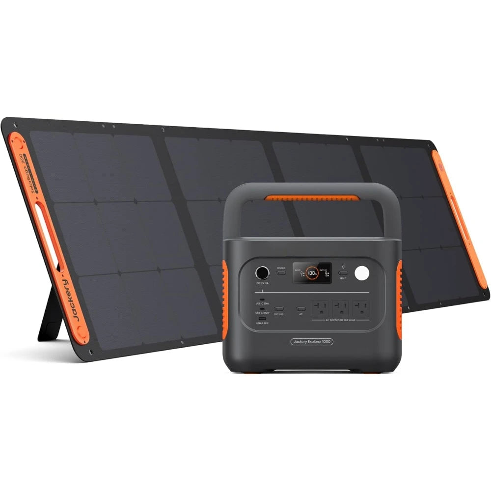 Solar Generator 1000 V2 with 200W Solar Panel,1070Wh Portable Power