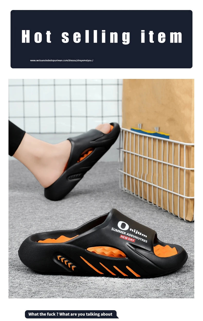 Men Massage Slippers Slides Indoor Outdoor Sandals Beach Casual