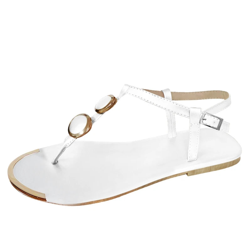 Sandals Women Fashion Casual Beach Outdoor Flip Flop Sandals Metal