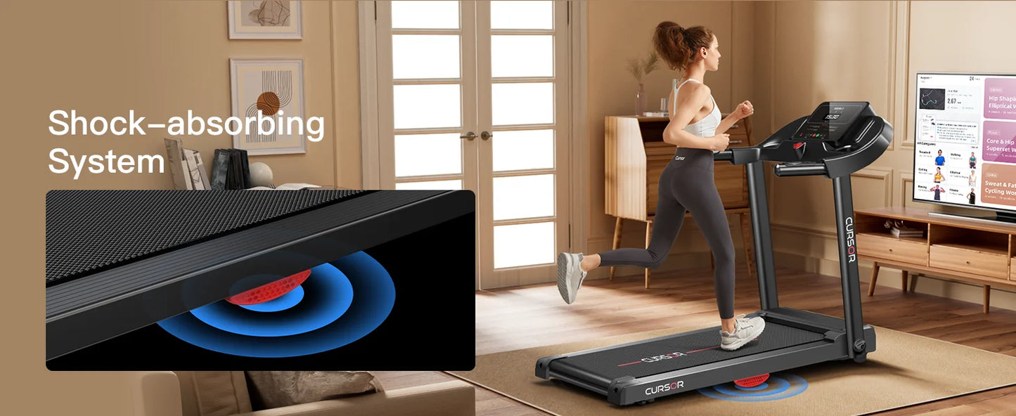 Home Folding Treadmill with Pulse Sensors, 2.5 HP Quiet Brushless, 7.5 MPH, 265 lbs Capacity