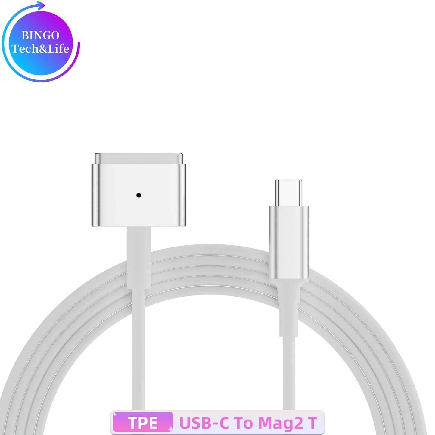 PD Fast Charging Cable For MacBook Air/Pro Series Type-C to Magsafe 2 T-Head Power Cord Magnetic