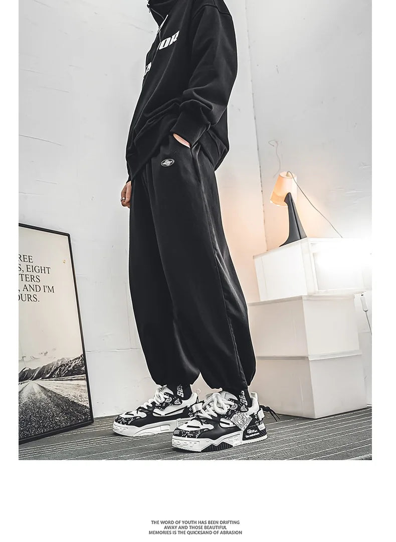 Platform Sneakers for Men Trend Design Graffiti Skateboard