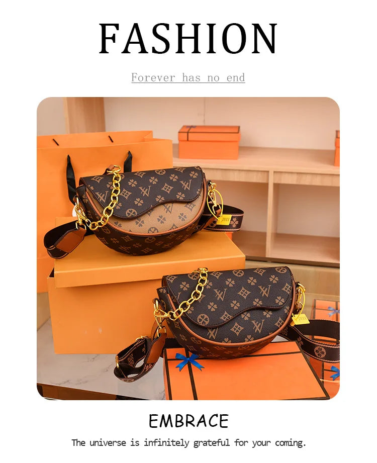 Fashion Women'S Saddle Bag Elegant Ladies Top Handbag Large Capacity