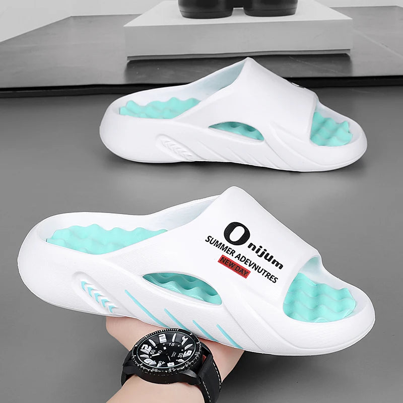 Men Massage Slippers Slides Indoor Outdoor Sandals Beach Casual