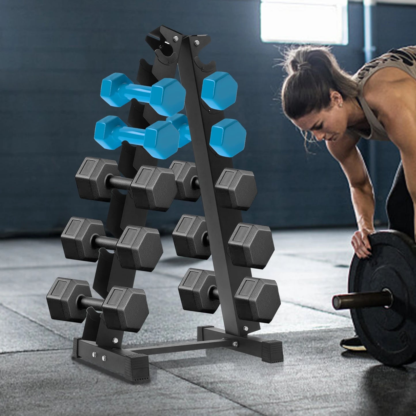 3-Tier Capacity 660 lbs Dumbbell Storage Rack Stand Multi-layer Hand-Held Dumbbell