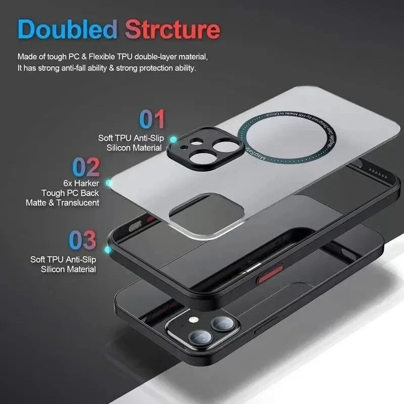 Magnetic Magsafe Wireless Charge Case On for iPhone 16 15 14 13 11 12 Pro Max