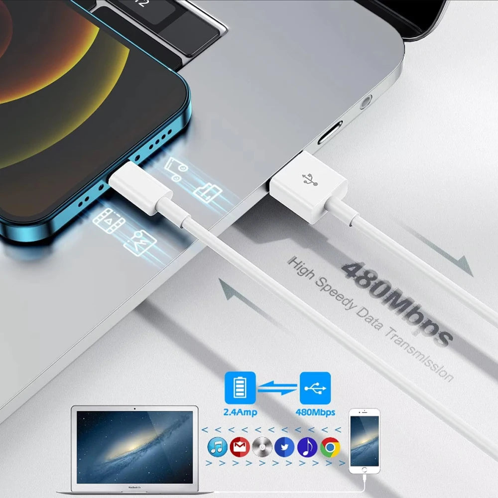 5Packs 10FT Long Lightning Charging Cable For iPhone 14 13 12 11 Pro
