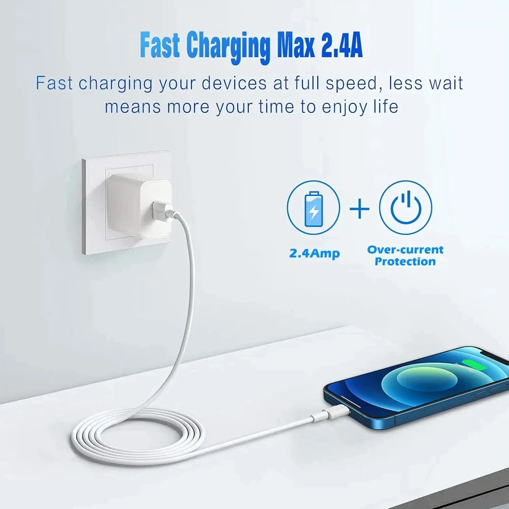 5Packs 10FT Long Lightning Charging Cable For iPhone 14 13 12 11 Pro