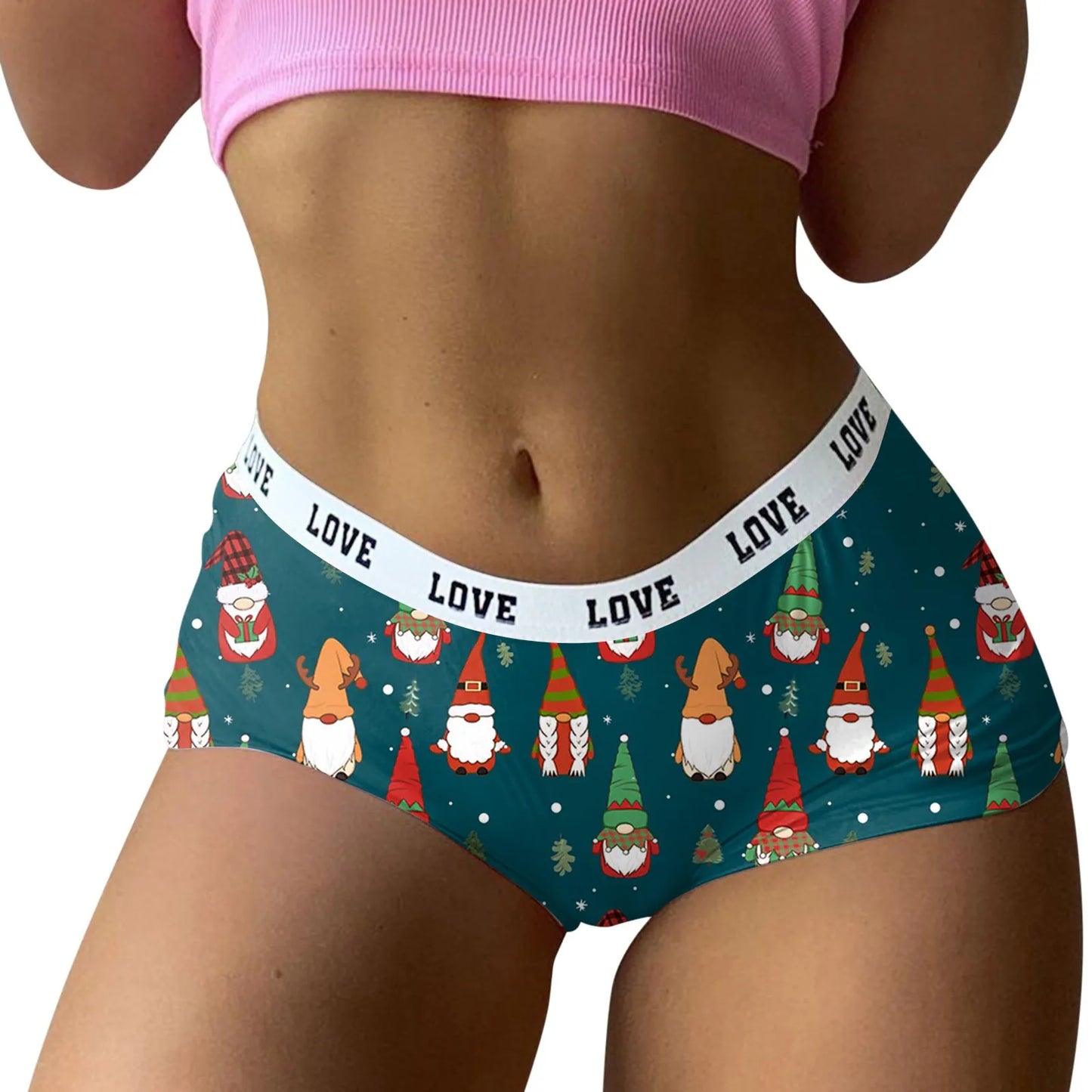 Women'S Underwear Plus Size Cheeky Womens Christmas Print Shorts Funny Boxer Brief Underwear Ropa Interior Sexy Mujer 2024