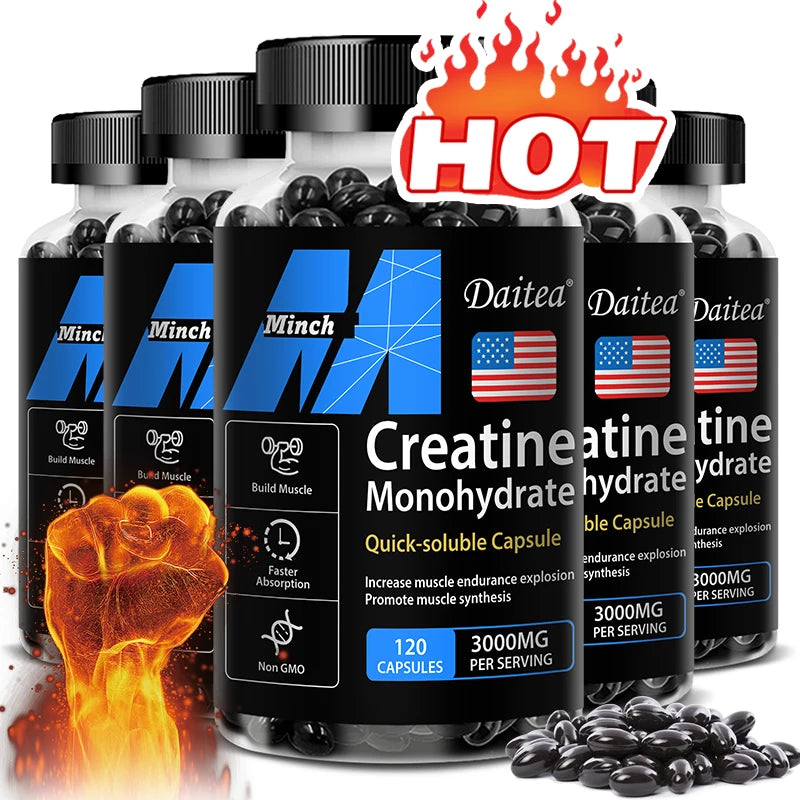 Creatine Monohydrate 3000 Mg, Easy To Absorb, Supports Strength, Muscle