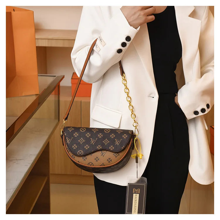 Fashion Women'S Saddle Bag Elegant Ladies Top Handbag Large Capacity