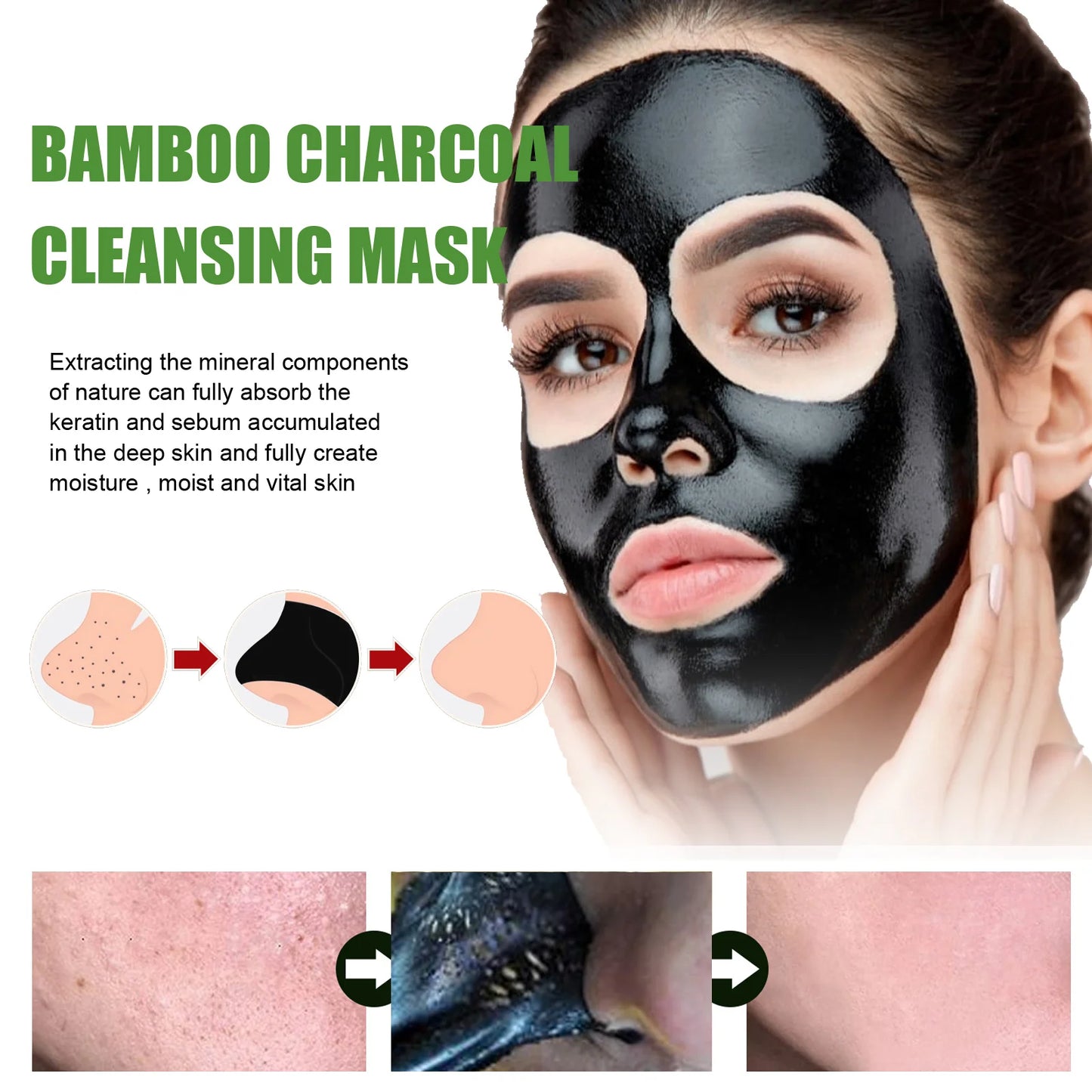EELHOE Blackhead Remover Face Mask Oil-Control Nose Black Dots Peel off