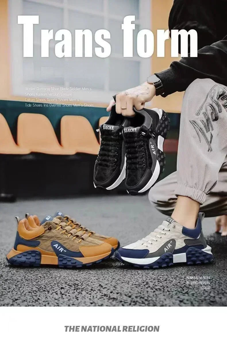 Stylish Men's Vulcanize Shoes for Leisure and Running Casual Sneakers