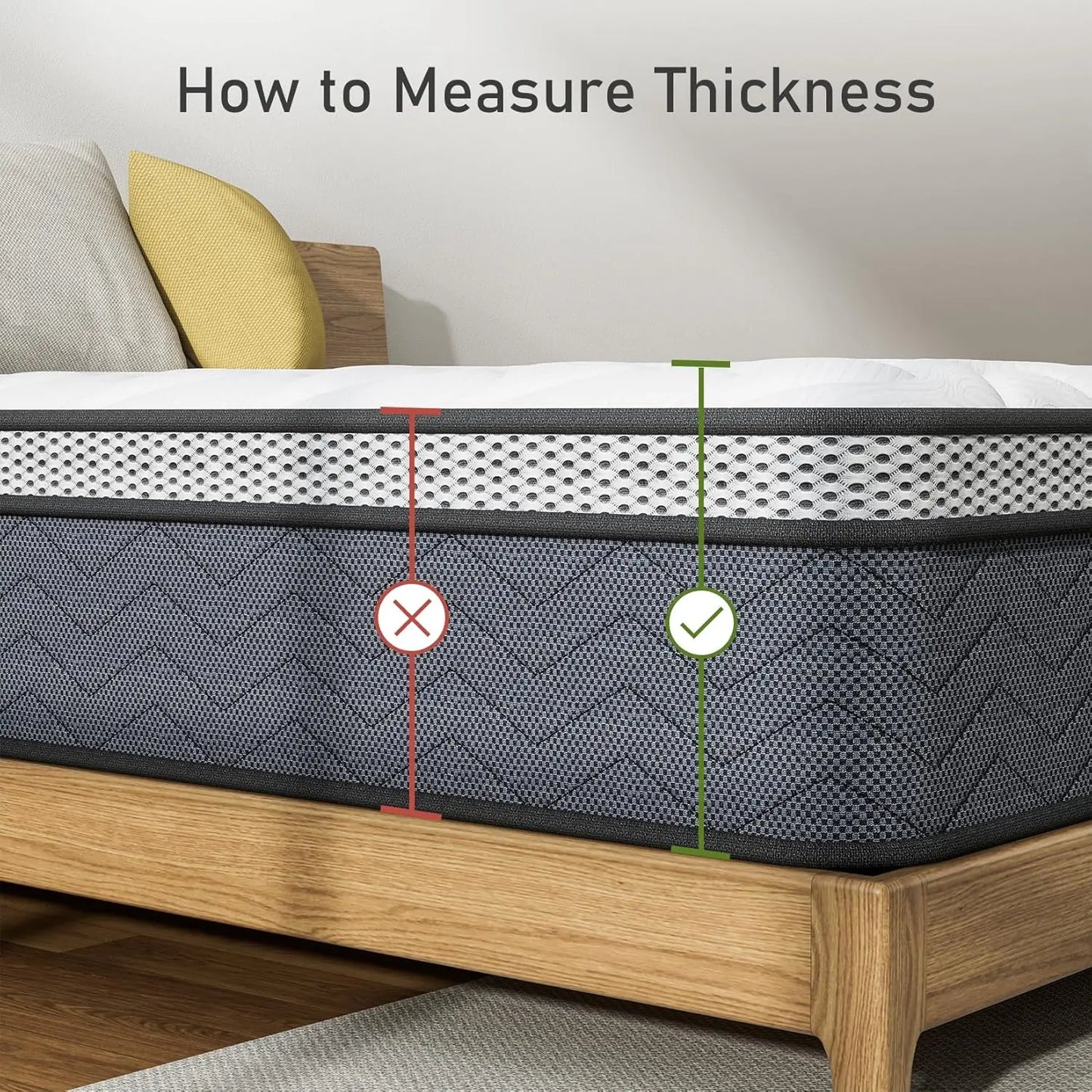12 Inch Plush Mattress Foam Spring Mattress, Full Size Mattress Bed in a Box with Pressure