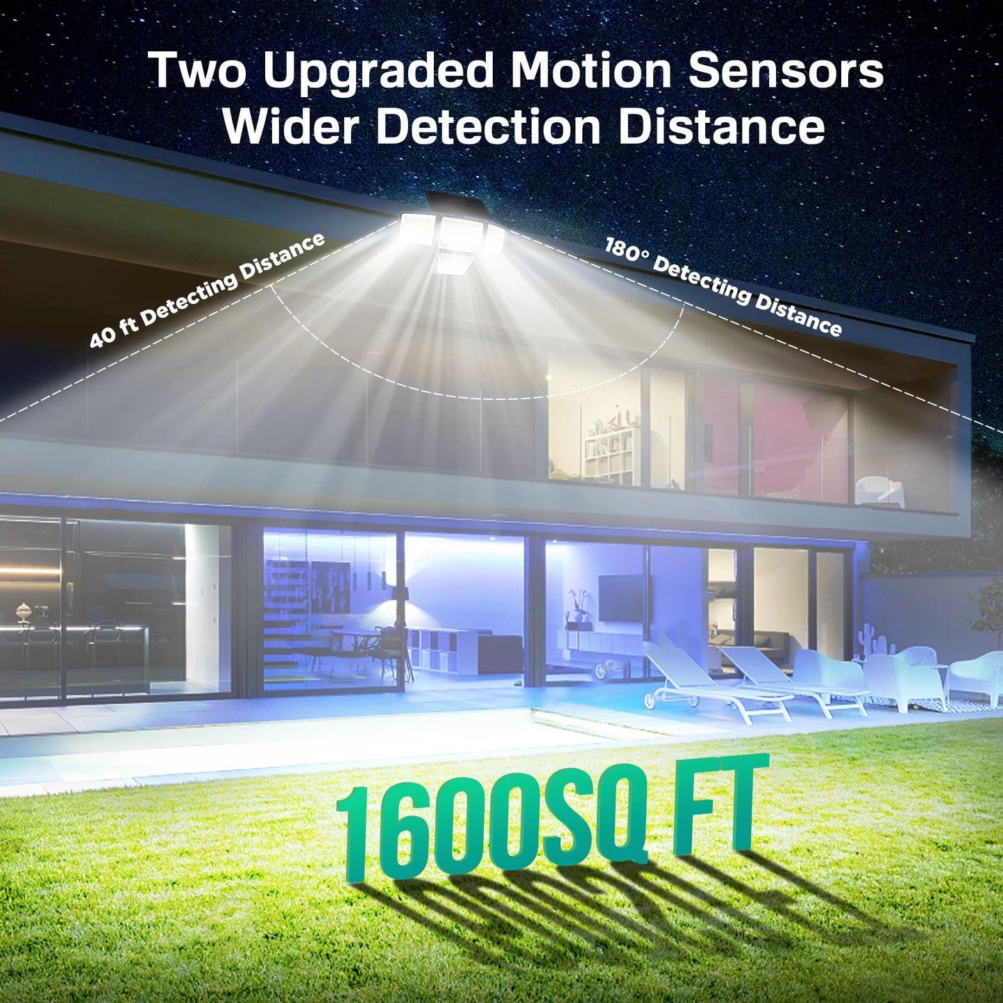 Solar Outdoor Lights - 3000LM 188 LED Motion Sensor Lights Solar
