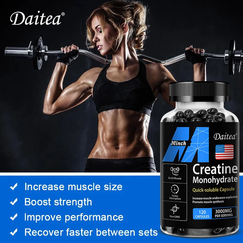Creatine Monohydrate 3000 Mg, Easy To Absorb, Supports Strength, Muscle