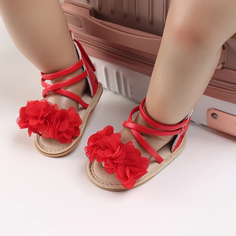 Summer Cool Baby Girl Sandals Fashion Newborn Sandal Idyllic Flower Soft Anti-slip