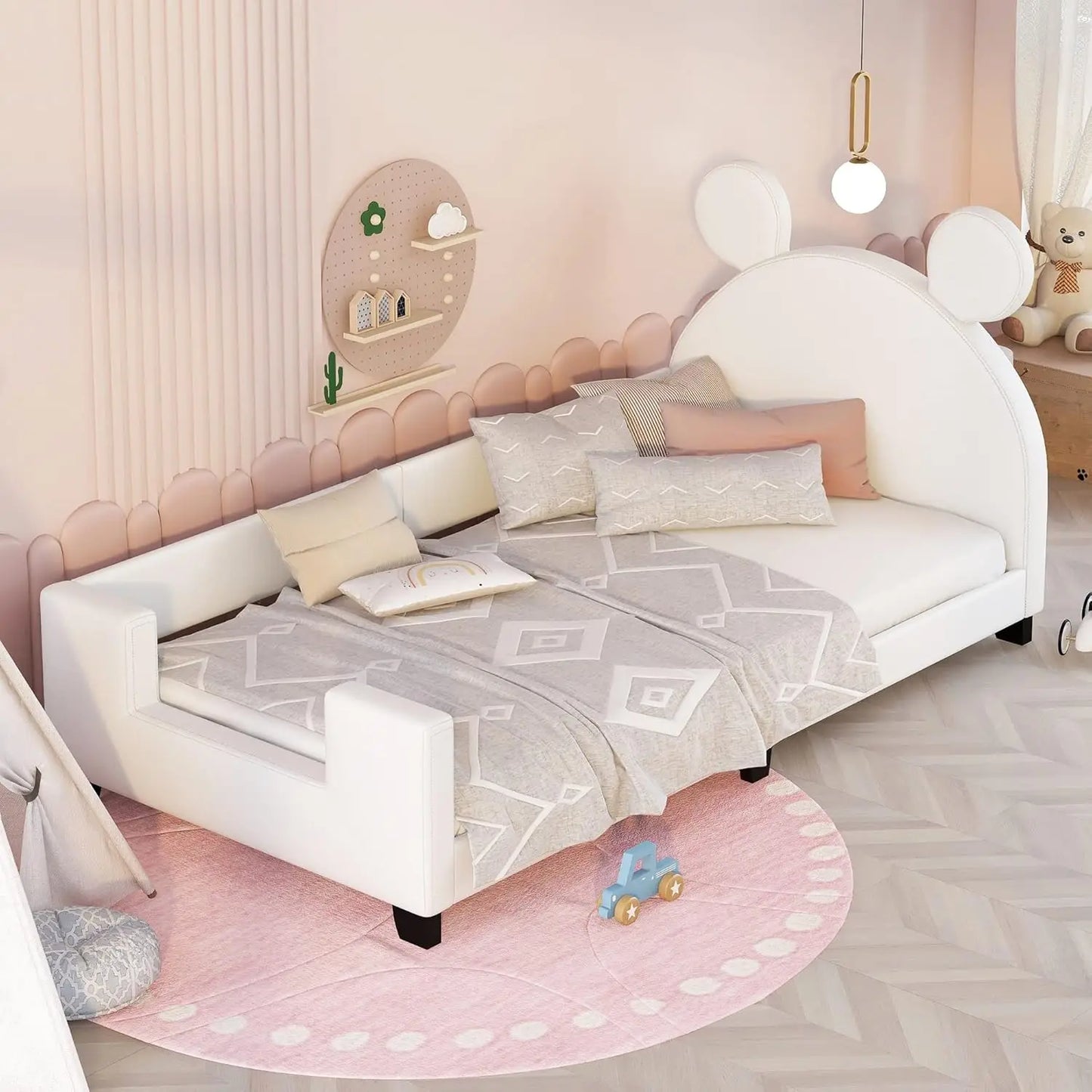 Bed Frame, with House-Shaped Headboard for Boys Girls Kids Toddle, Children Beds