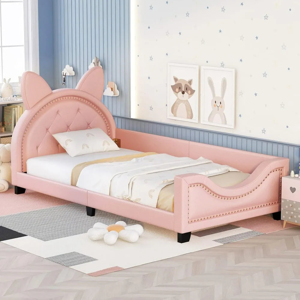 Bed Frame, with House-Shaped Headboard for Boys Girls Kids Toddle, Children Beds