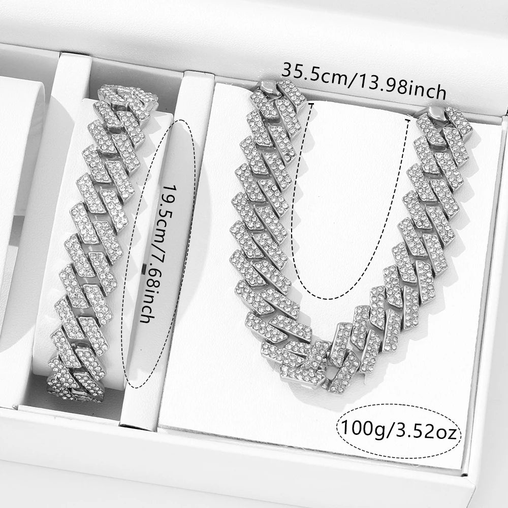 4pcs Men's Casual Quartz Watch Alloy Strap With Date Silver And Alloy Rhinestone