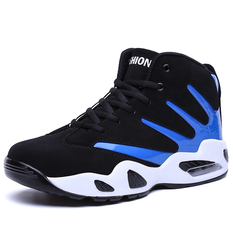 Brand High Top Man Basketball Shoes Man Retro Breathable Leather