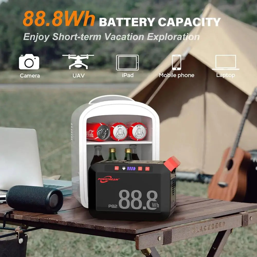 8-Port 88.8Wh Portable Power Station Solar Generator AC Outlet