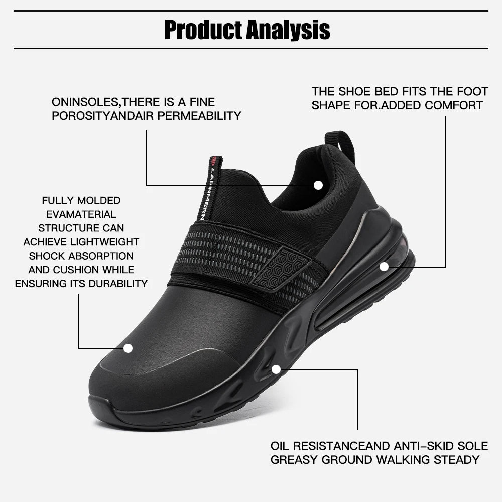 LARNMERN Waterproof Chef Shoes for Men SRC Slip Resistant Restaurant