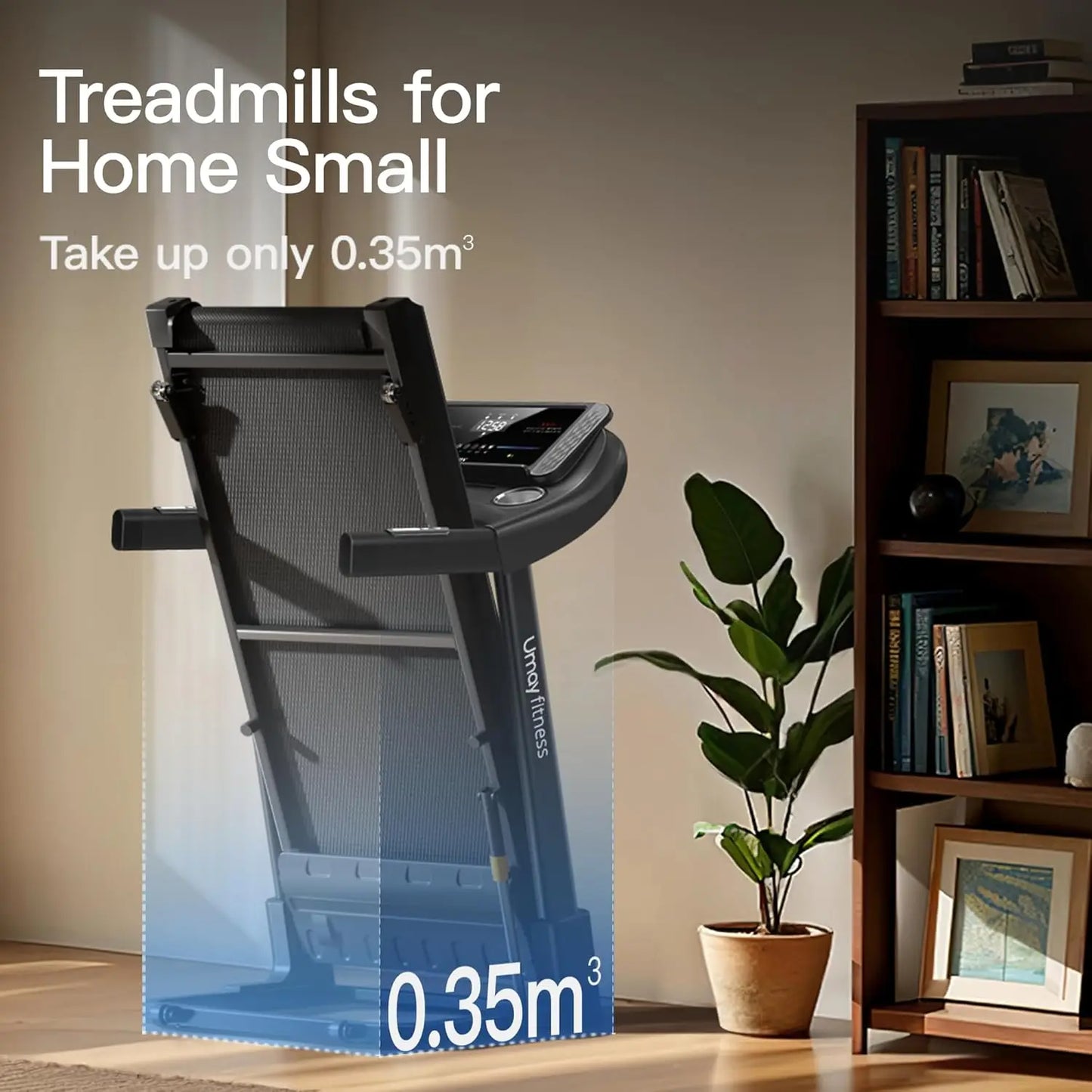 3 Level Incline Treadmill with Pulse Sensors, 3.0 HP Quiet Brushless, 8.7 MPH