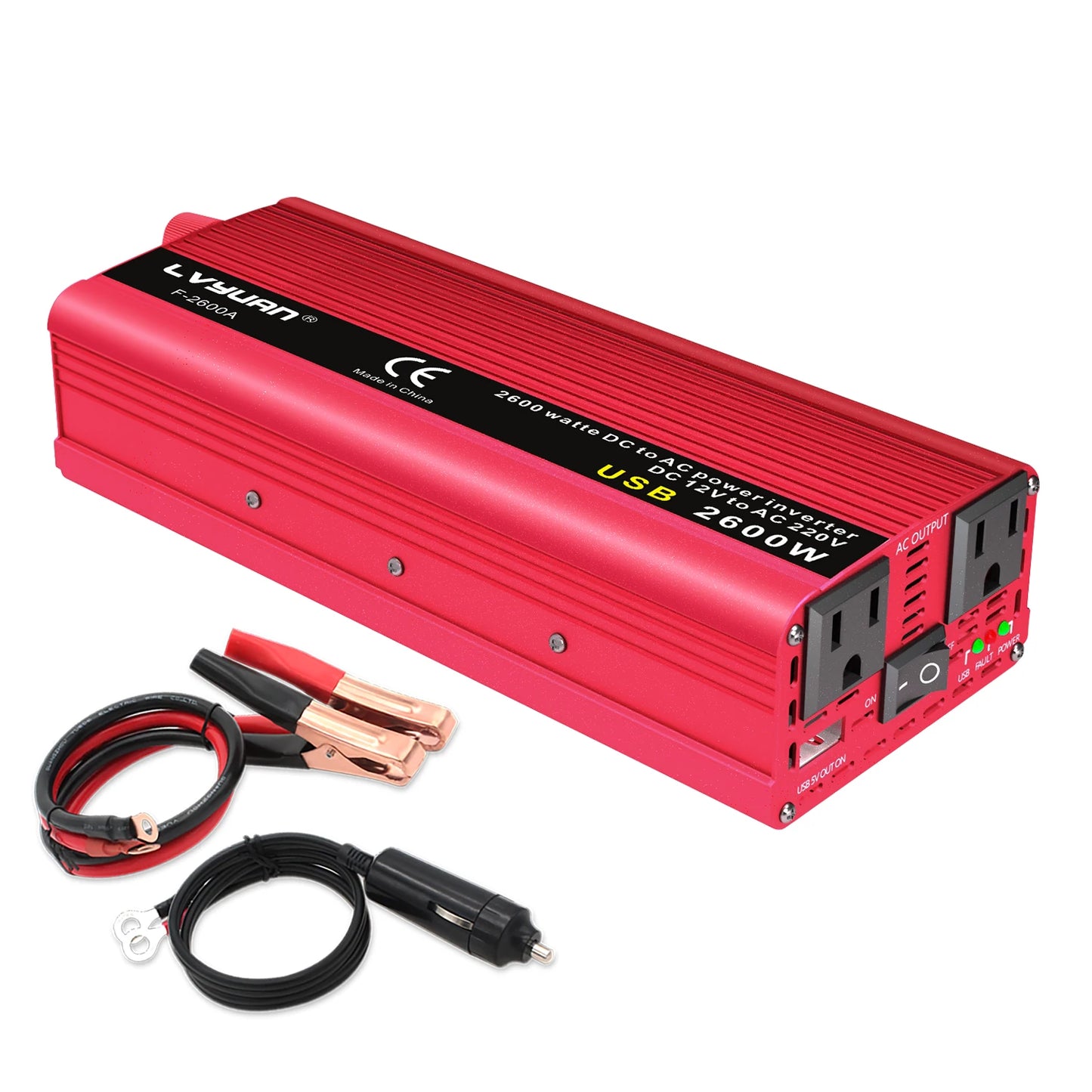 DC12V to AC110V Inverter Power 1500W/2000W/2600W Portable Car Inverter