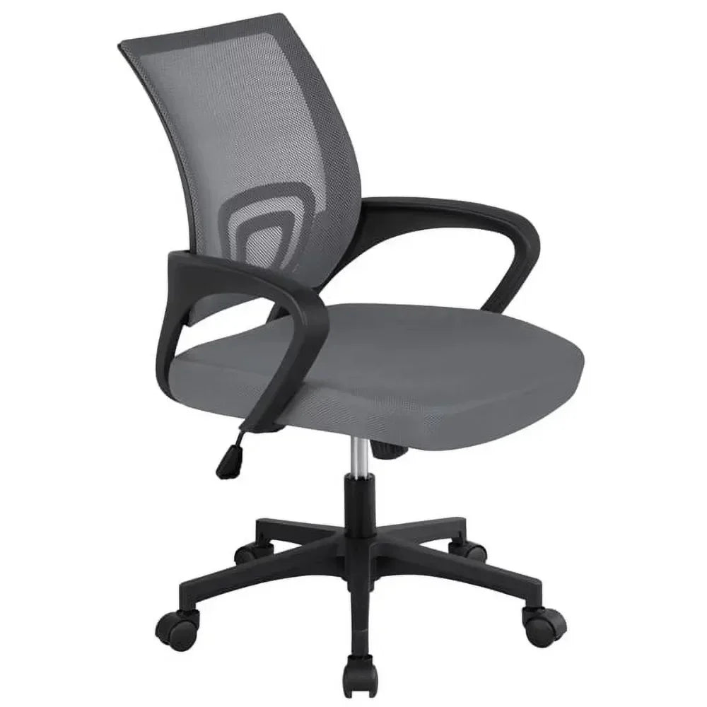Adjustable Mid Back Mesh Swivel Office Chair With Armrests