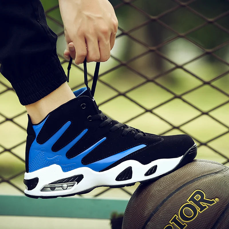 Brand High Top Man Basketball Shoes Man Retro Breathable Leather