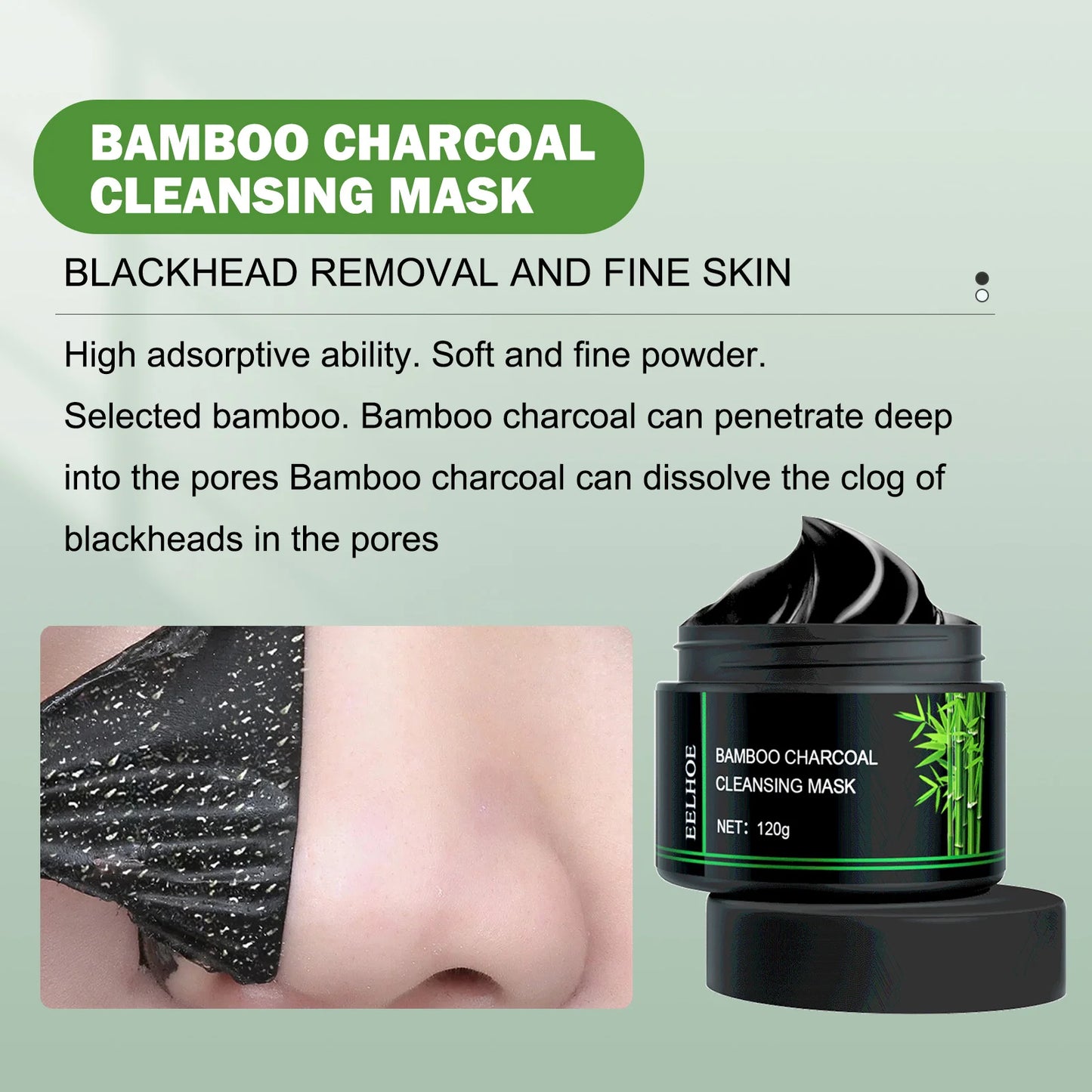 EELHOE Blackhead Remover Face Mask Oil-Control Nose Black Dots Peel off