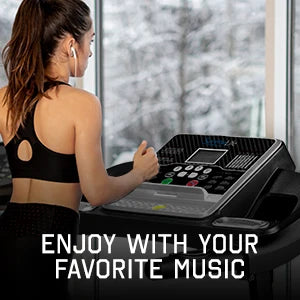 Folding Treadmill Exercise Machine - Smart Compact Digital Fitness Treadmill Workout Trainer w/Bluetooth