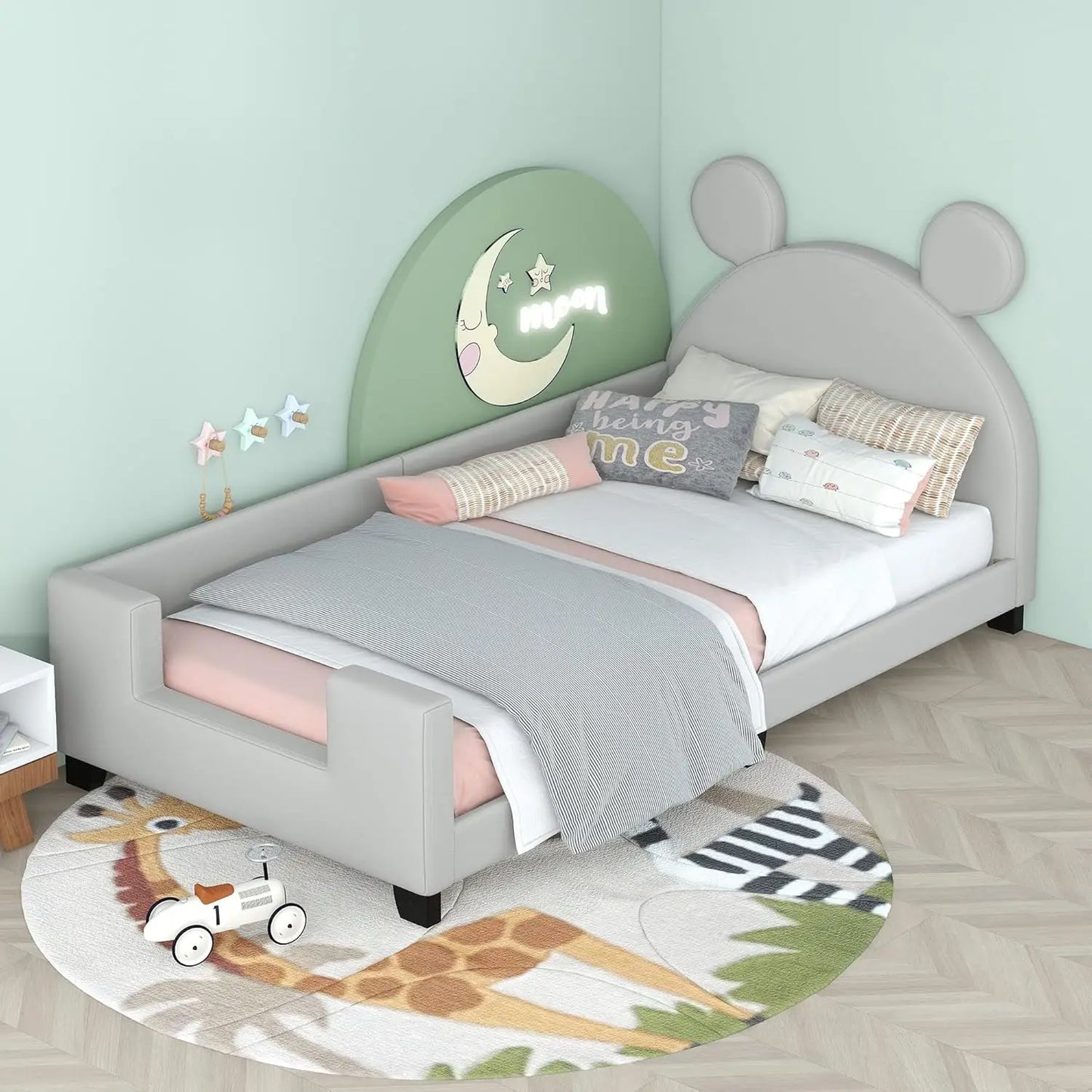 Bed Frame, with House-Shaped Headboard for Boys Girls Kids Toddle, Children Beds