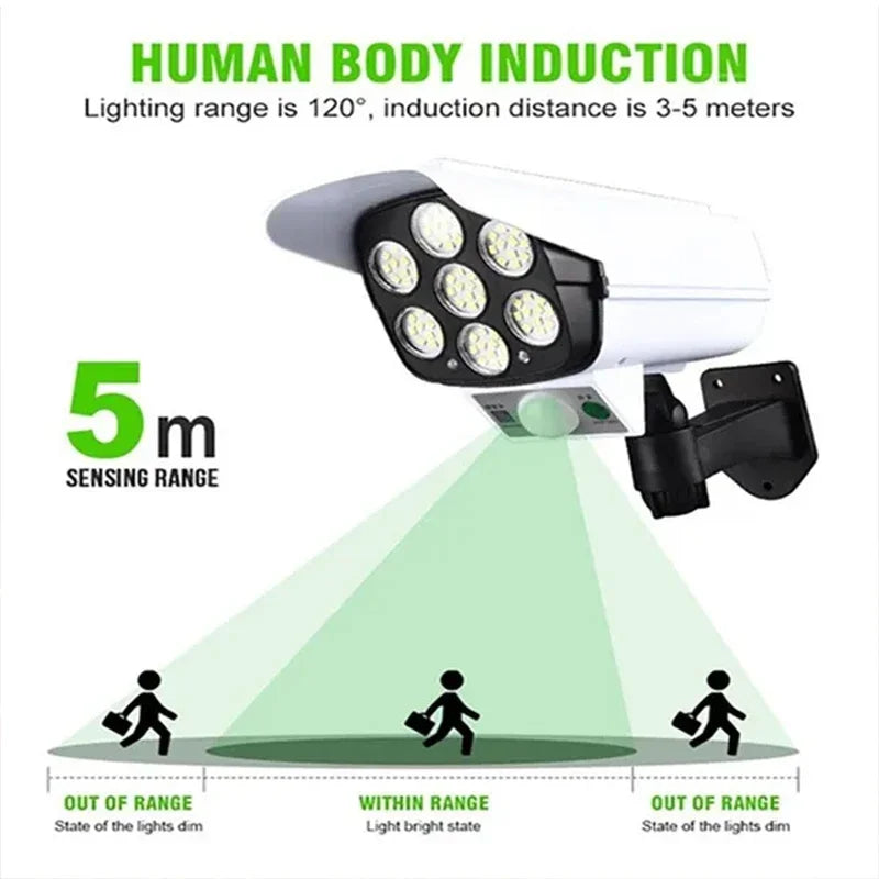 77LED Solar Light Simulation Security Dummy Camera Motion Sensor Outdoor
