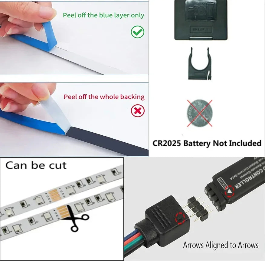 USB LED Strip Lights APP Control Color Changing 5050 RGB Led Light Flexible