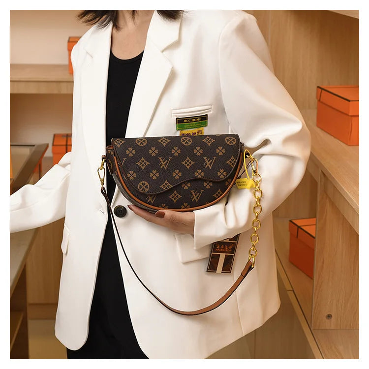 Fashion Women'S Saddle Bag Elegant Ladies Top Handbag Large Capacity