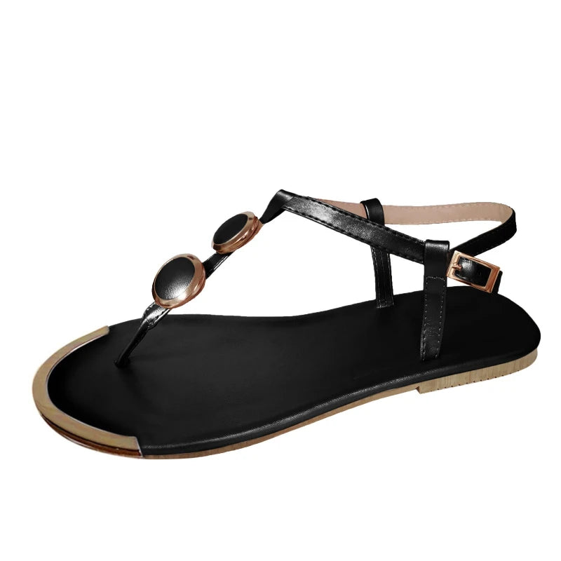 Sandals Women Fashion Casual Beach Outdoor Flip Flop Sandals Metal