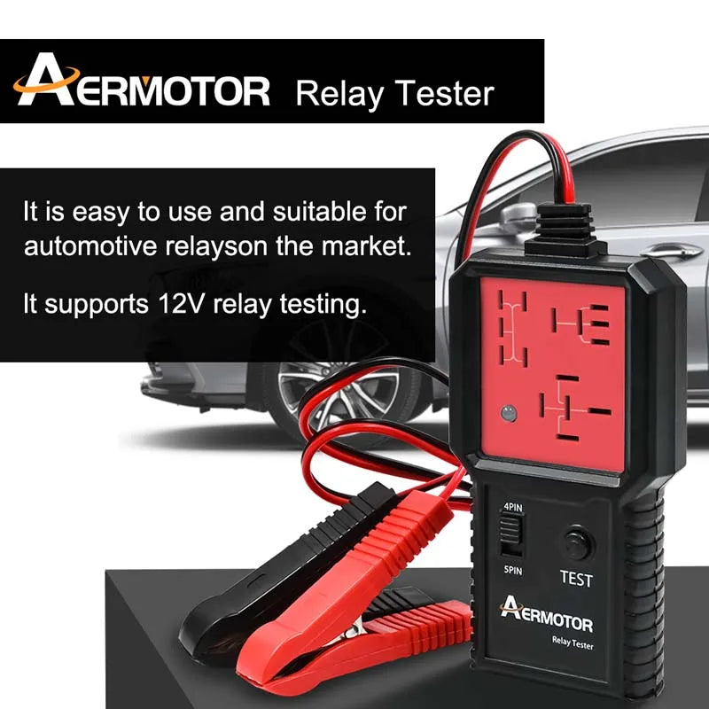 Aermotor 12-24V Car Relay Tester Electronic Automotive Relay Detector Auto Battery