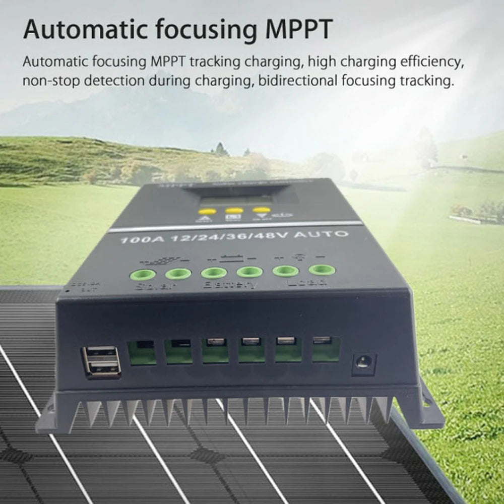 100A Solar Controller Voltage Automatic Identification LCD Display Off-grid System