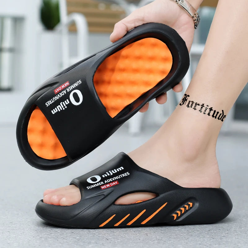 Men Massage Slippers Slides Indoor Outdoor Sandals Beach Casual