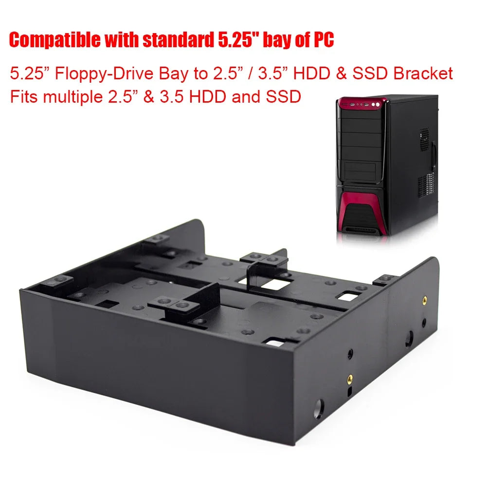 OImaster 2.5" / 3.5" HDD / SSD to 5.25" Floppy Drive Bay Computer Mounting